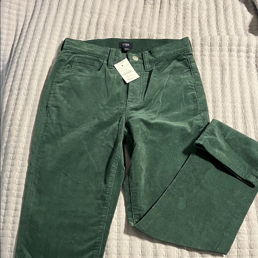 J. Crew Deep Green Corduroy Trousers
